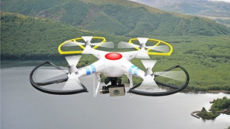 UAV over a lake